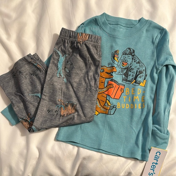 🌲NWT 2T dinosaur and mammoth pj set - Picture 1 of 3